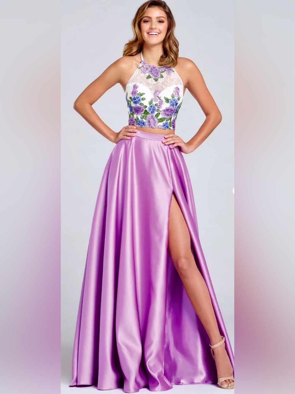 Ellie Wilde by Mon Cheri 2-Piece Gown EW117013 in Purple/Multi Colorway ZB8